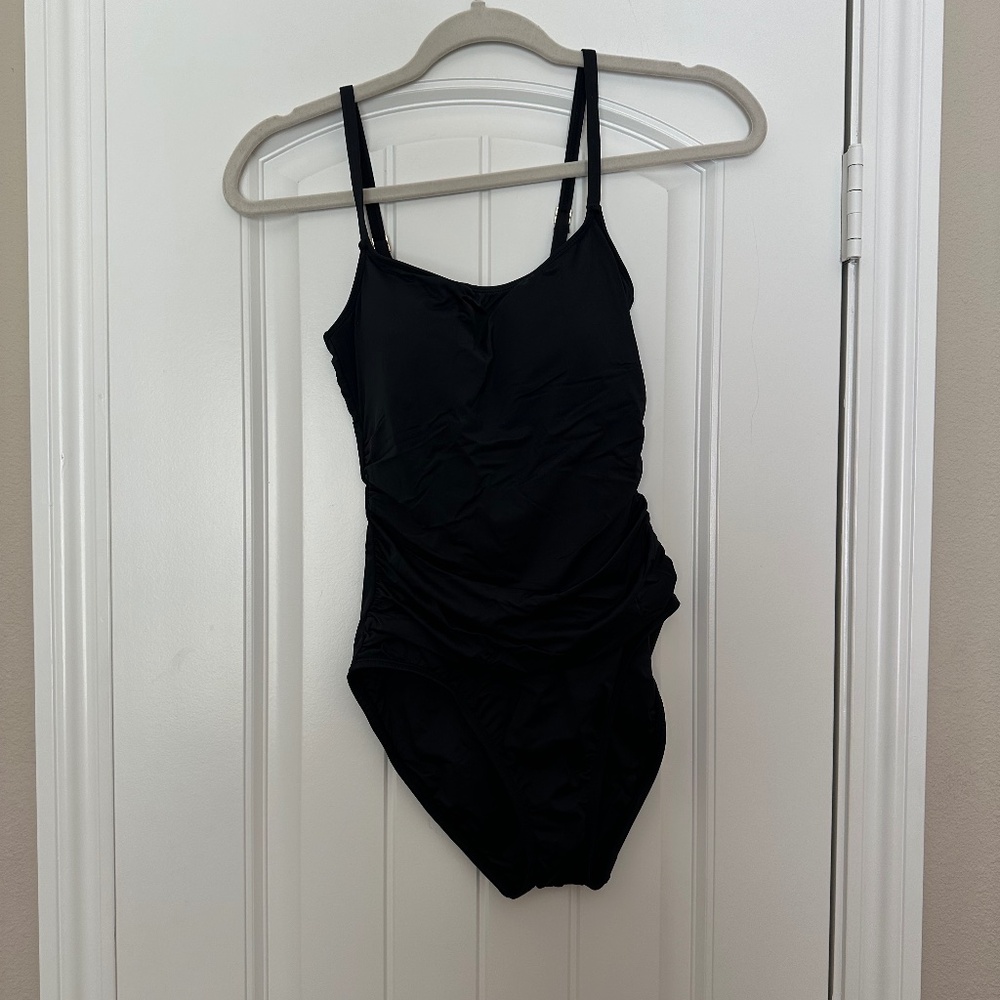 Blanca Black One-Piece Swimsuit with Adjustable Straps – Size 4
